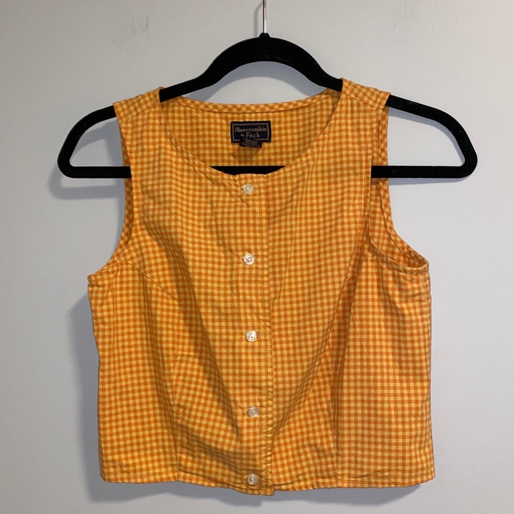 Abercrombie and Fitch plaid cropped button up